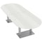 Skutchi Designs Racetrack Shaped 10 Person Conference Room Table, 46" W, 10 ft L, 29" H, White Cypress HAR-RAC-46x119-DOU-WHCYPRESS - alternate 1